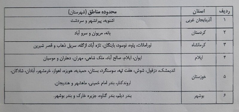 تشریح نحوه اجرای فوقالعادۀ مناطق جنگی